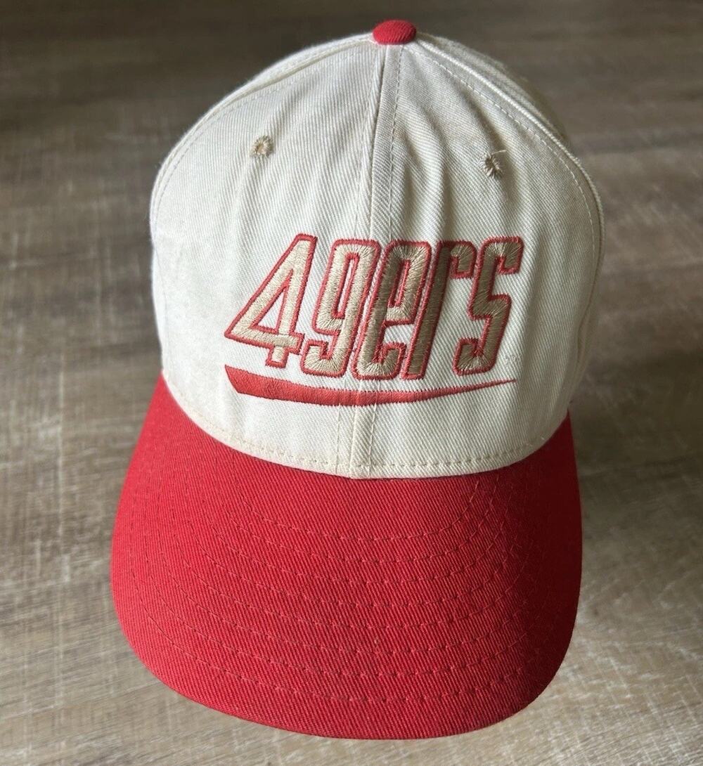 Vintage 90s San Francisco 49ers Team NFL Double Logo Fitted Hat 7 1/2 USA Rare